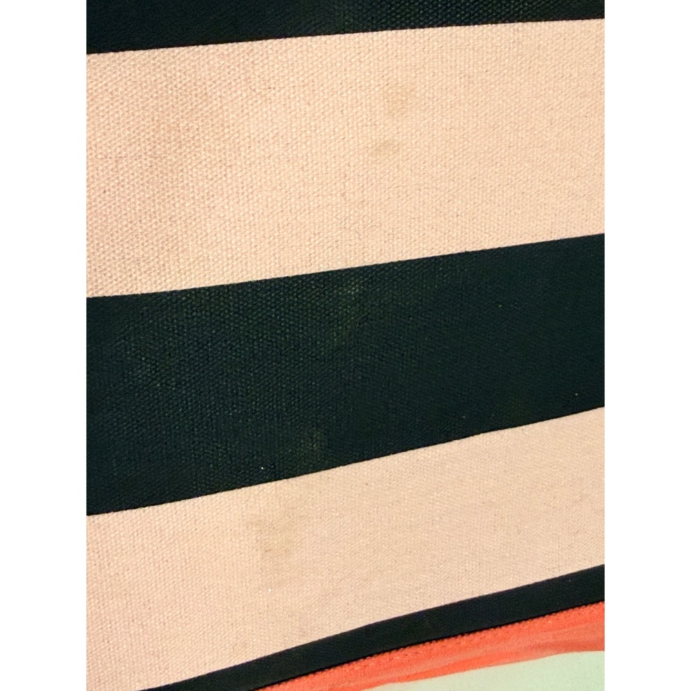 Victoria's Secret Pink Black Striped Canvas Tote Bag Y2K Collectible - Picture 3 of 6